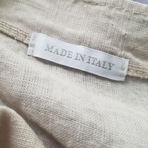 Italian-Made Burlap Cotton Collage Blouse - Picture 6 of 6